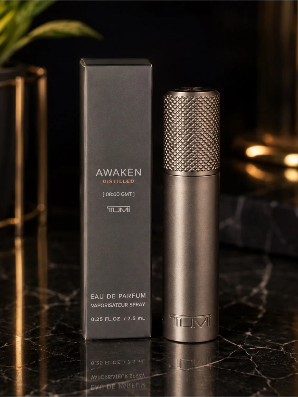 Tumi Portable Spray Atomizer in Metallic Gray